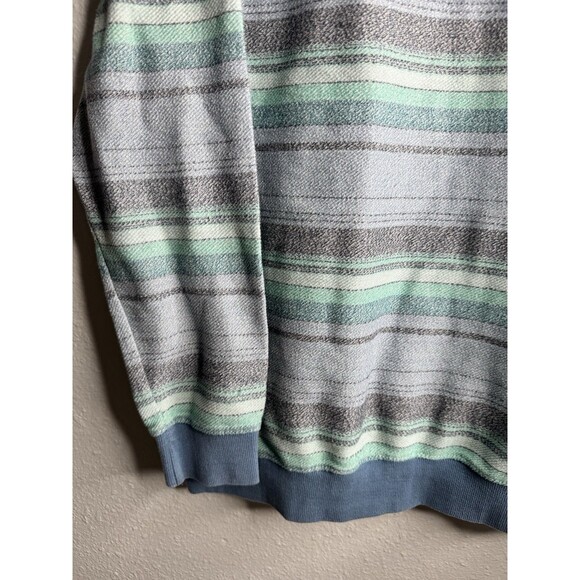O’Neill Men’s Hoodie Large Striped Baja Style Pullover Blue Gray Mint - Picture 14 of 15